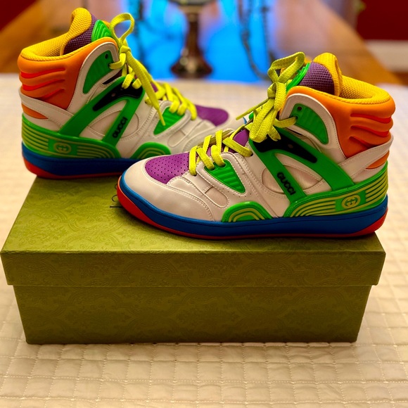 Gucci Authentic Demetra Basket High-Top Sneakers - Picture 3 of 13